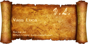 Vass Luca névjegykártya